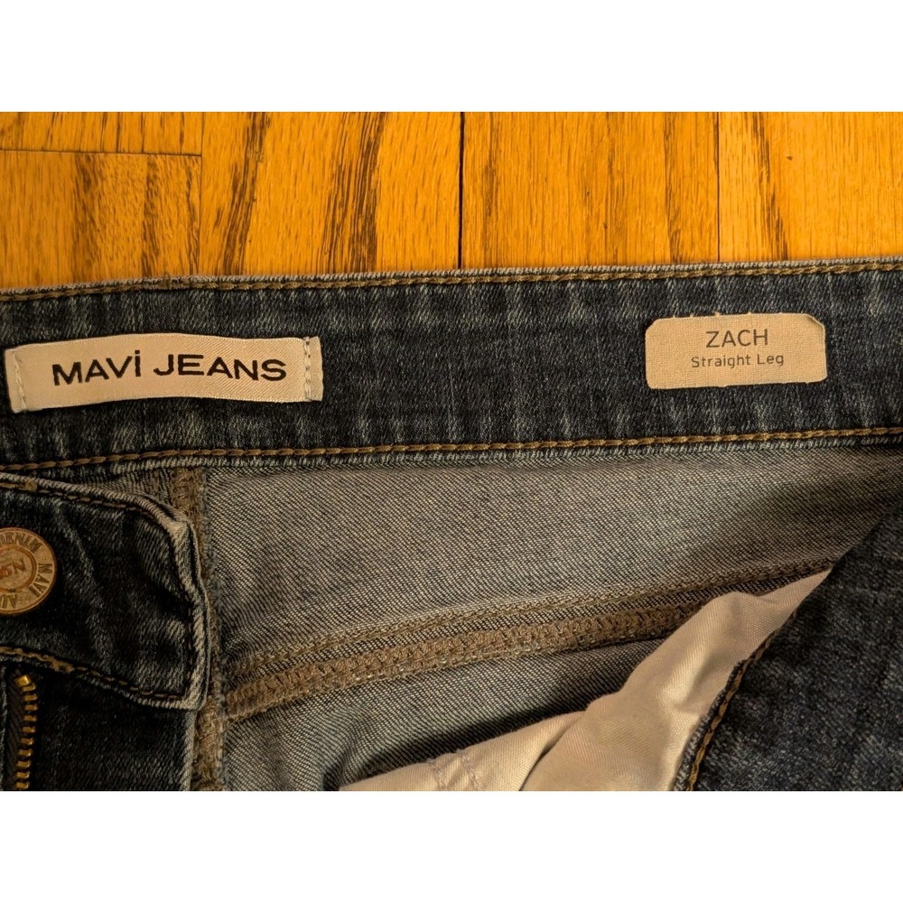 Mavi Jeans Zach Straight Leg Men's 33x29 Dark Wash Stretch Cotton Denim Zip Fly - Picture 6 of 15